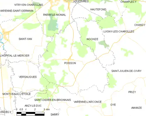 Detailkaart van de gemeente