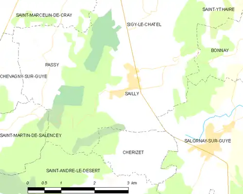 Detailkaart van de gemeente