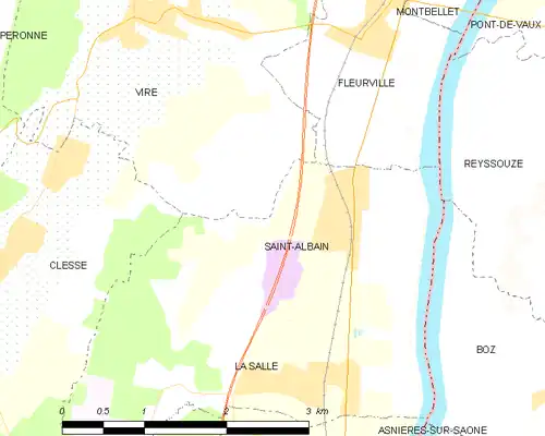 Detailkaart van de gemeente