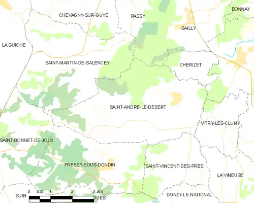 Detailkaart van de gemeente