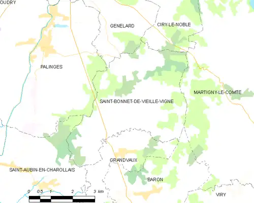 Detailkaart van de gemeente
