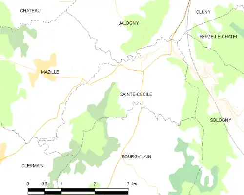 Detailkaart van de gemeente