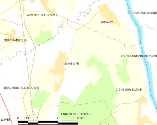 Detailkaart van de gemeente