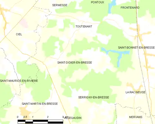 Detailkaart van de gemeente