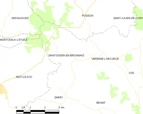 Detailkaart van de gemeente