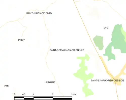 Detailkaart van de gemeente