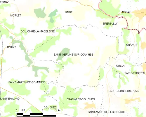 Detailkaart van de gemeente