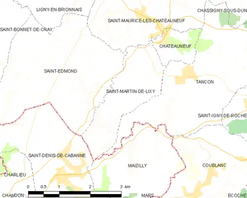 Detailkaart van de gemeente