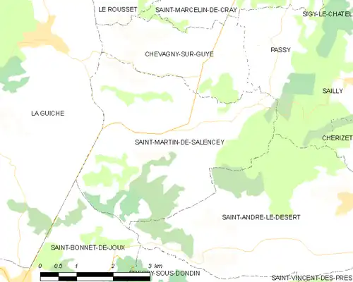 Detailkaart van de gemeente