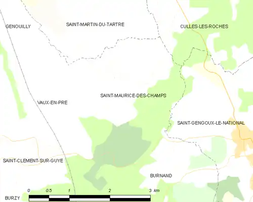 Detailkaart van de gemeente