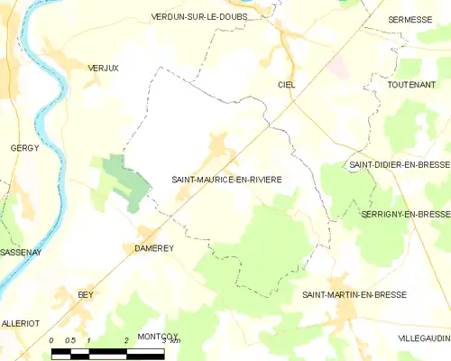 Detailkaart van de gemeente