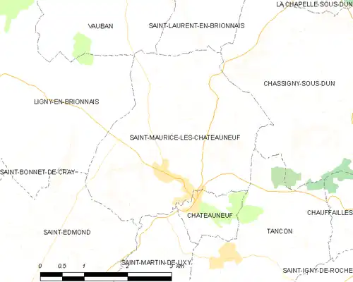 Detailkaart van de gemeente