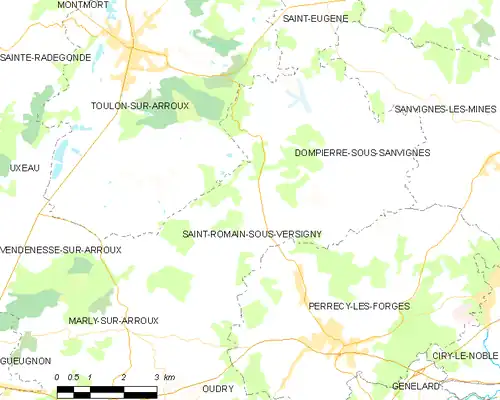 Detailkaart van de gemeente