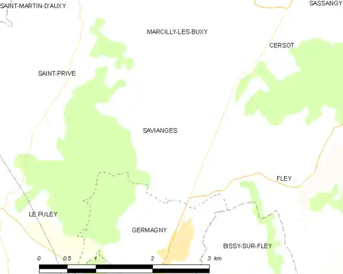 Detailkaart van de gemeente