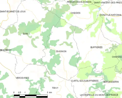 Detailkaart van de gemeente