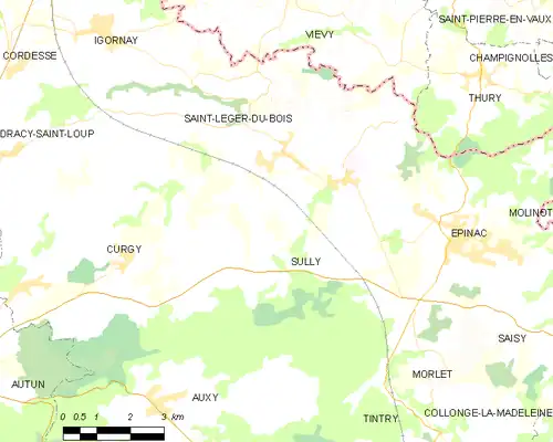 Detailkaart van de gemeente