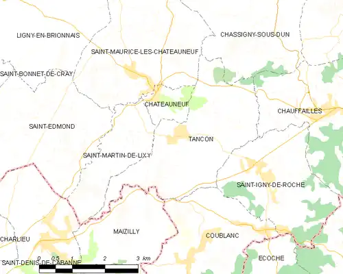 Detailkaart van de gemeente