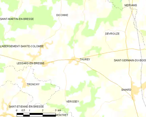 Detailkaart van de gemeente