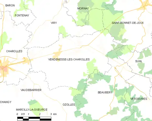 Detailkaart van de gemeente