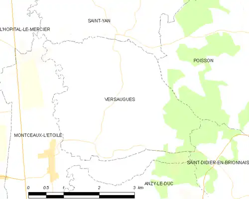 Detailkaart van de gemeente