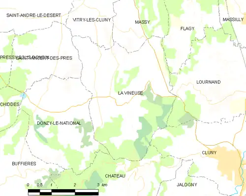 Detailkaart van de gemeente