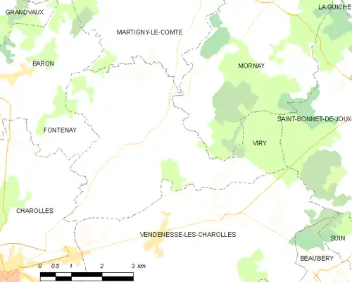 Detailkaart van de gemeente