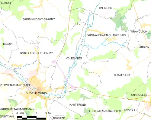 Detailkaart van de gemeente