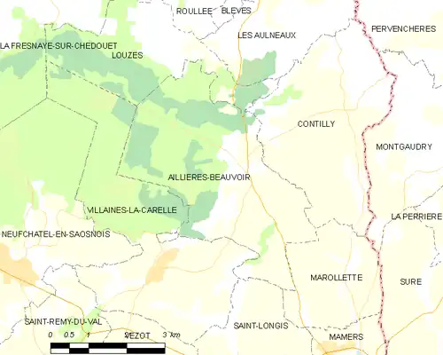 Detailkaart van de gemeente