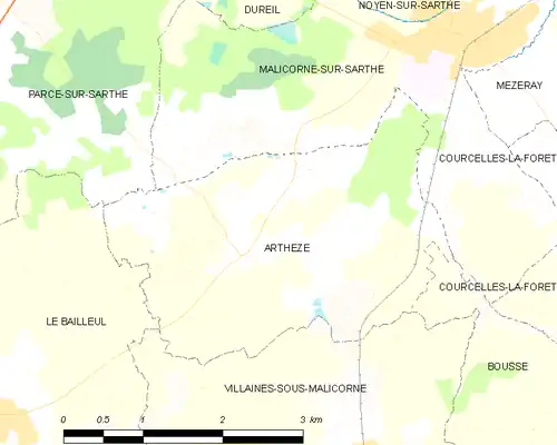 Detailkaart van de gemeente