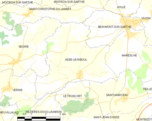 Detailkaart van de gemeente