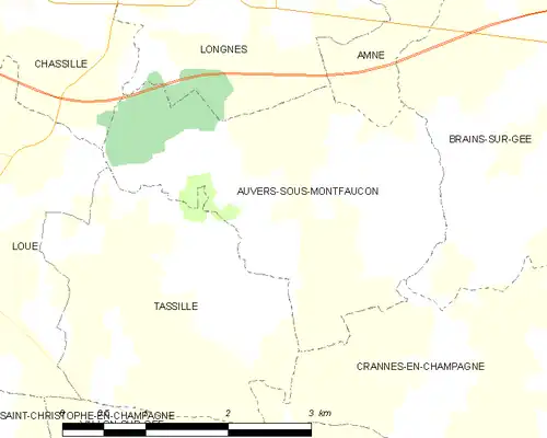 Detailkaart van de gemeente