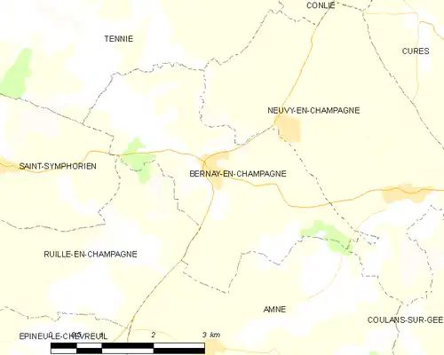 Detailkaart van de gemeente