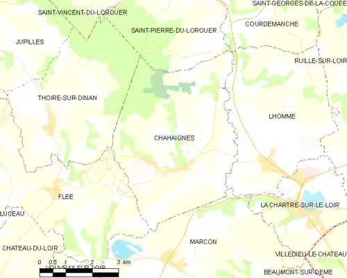 Detailkaart van de gemeente