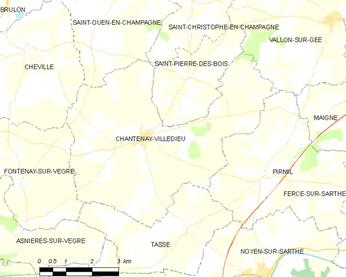 Detailkaart van de gemeente