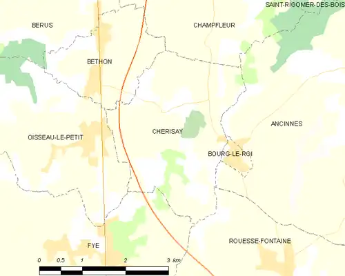 Detailkaart van de gemeente