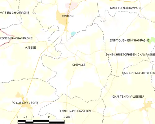 Detailkaart van de gemeente