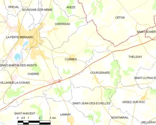 Detailkaart van de gemeente