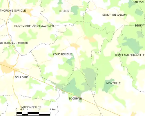 Detailkaart van de gemeente