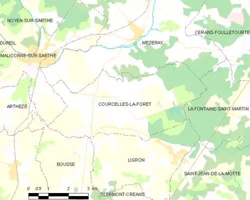 Detailkaart van de gemeente