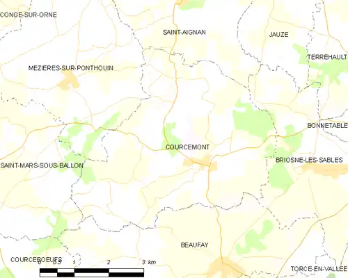 Detailkaart van de gemeente