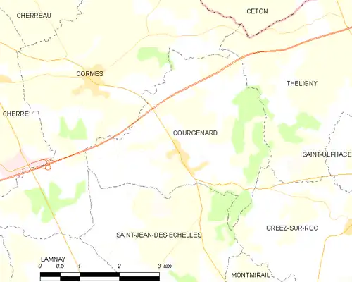 Detailkaart van de gemeente