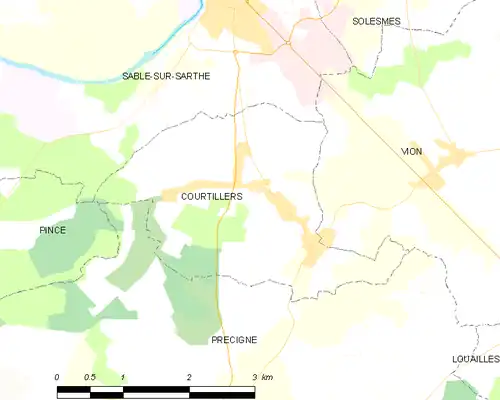 Detailkaart van de gemeente
