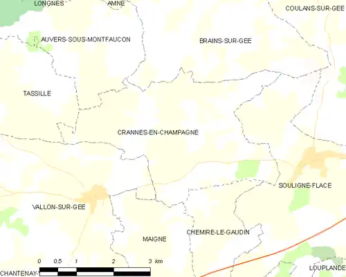 Detailkaart van de gemeente