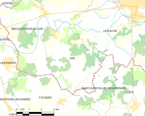 Detailkaart van de gemeente