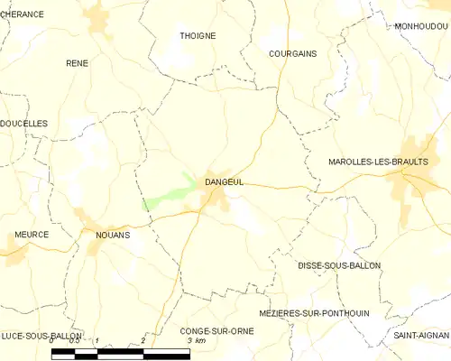 Detailkaart van de gemeente