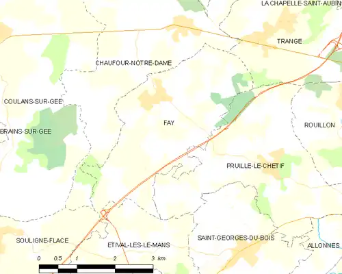 Detailkaart van de gemeente