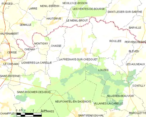 Detailkaart van de gemeente