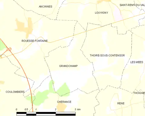 Detailkaart van de gemeente