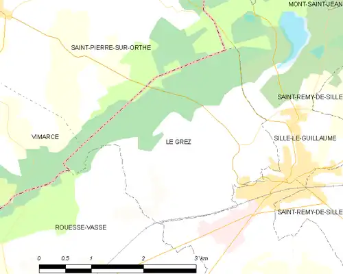 Detailkaart van de gemeente