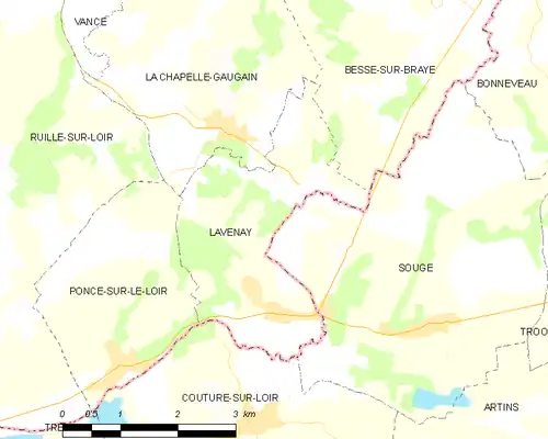 Detailkaart van de gemeente